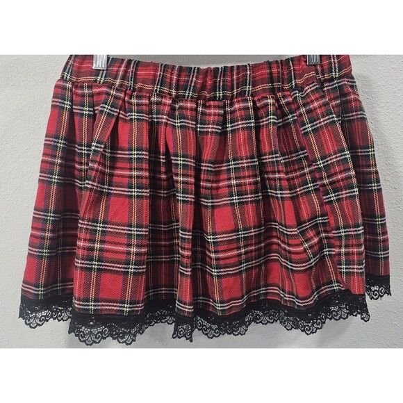 ADOME XL Red Plaid Emo Y2K Goth Punk Cosplay Lolita Schoolgirl Sexy Mini Skirt - Picture 2 of 8
